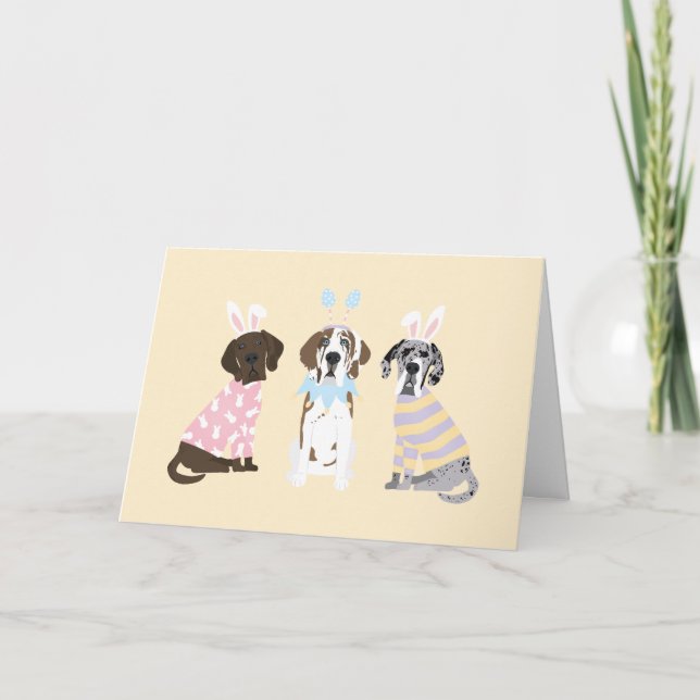 Cartes Pour Fêtes Annuelles Joyeux Chiens de Pâques (Devant)