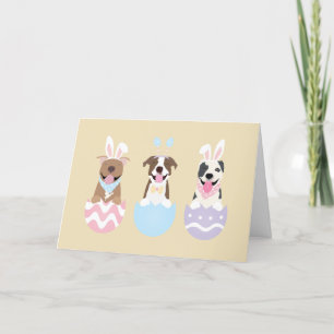 Cartes Pour Fêtes Annuelles Joyeux Chiens de Pâques American Pit Bull Terrier