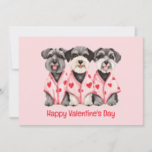 Cartes Pour Fêtes Annuelles Joyeux Chiens Schnauzer de la Journée des Valentin