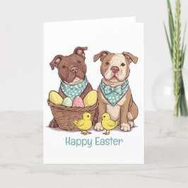 Cartes Pour Fêtes Annuelles Joyeux Chiens taureaux de Pâques