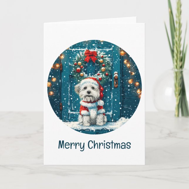 Cartes Pour Fêtes Annuelles Joyeux Chih Tzu Chiens de Noël Shih (Devant)