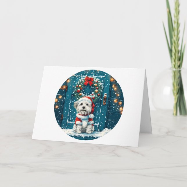 Cartes Pour Fêtes Annuelles Joyeux Chih Tzu Chiens de Noël Shih (Devant)