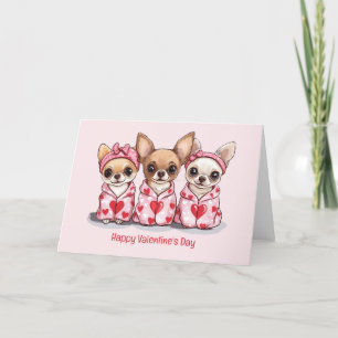 Cartes Pour Fêtes Annuelles Joyeux Chihuahua Dogs de la fête des Valentines