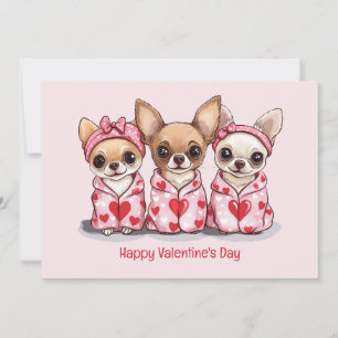 Cartes Pour Fêtes Annuelles Joyeux Chihuahua Dogs de la fête des Valentines