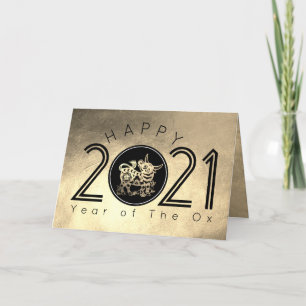 Cartes Pour Fêtes Annuelles Joyeux Chinois Metal Ox Nouvel An 2021 GC