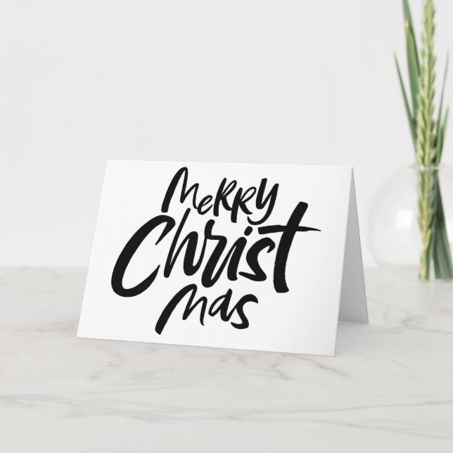 Cartes Pour Fêtes Annuelles Joyeux CHRISTmas Christian Calligraphie (Devant)