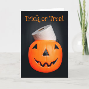 Cartes Pour Fêtes Annuelles Joyeux Citrouille Halloween avec papier toilette