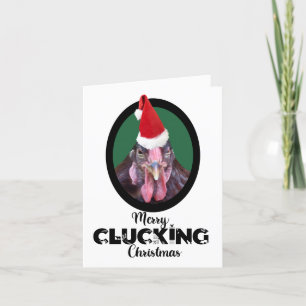 Cartes Pour Fêtes Annuelles Joyeux Clucking Casquette de poulet de Noël 