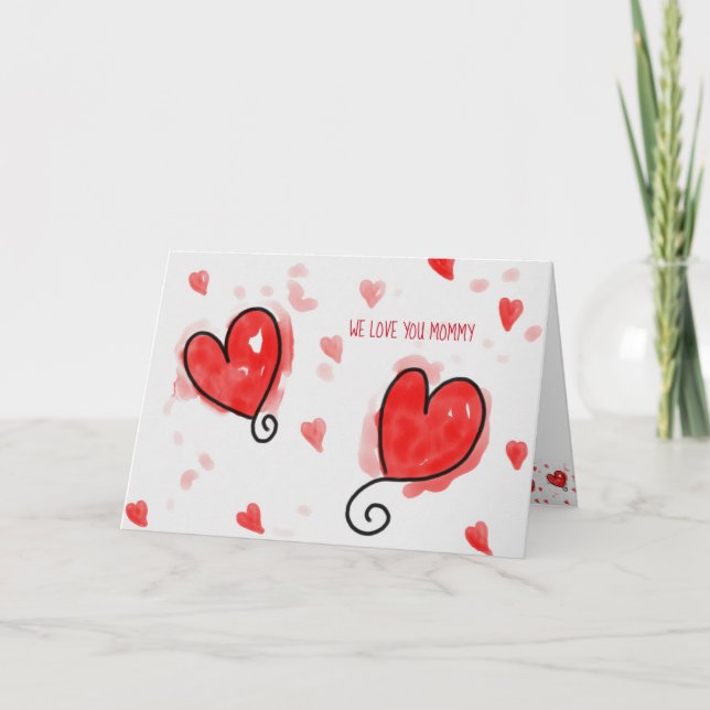 Cartes Pour Fêtes Annuelles Joyeux Coeurs De La Journée Valentines Des Jumeaux (Devant)