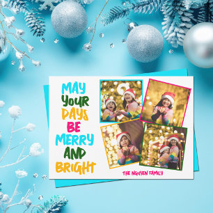 Cartes Pour Fêtes Annuelles Joyeux coloré Collage photo de Noël