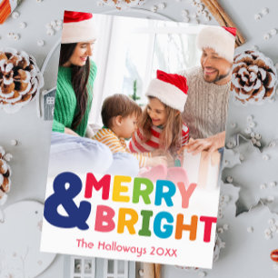 Cartes Pour Fêtes Annuelles Joyeux coloré et brillant photo pleine verticale
