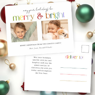 Cartes Pour Fêtes Annuelles Joyeux coloré moderne et typographie brillante 2 p
