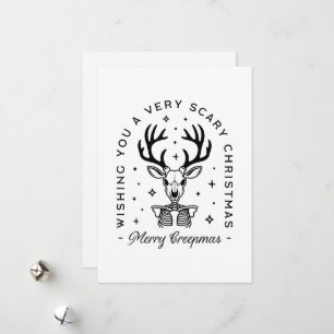 Cartes Pour Fêtes Annuelles Joyeux creepmas effrayant boisé animal esthétique