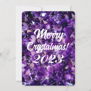 Cartes Pour Fêtes Annuelles Joyeux Crystalmas 2023 Améthyste Violette Cristal