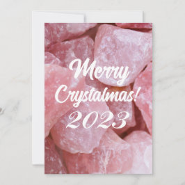 Cartes Pour Fêtes Annuelles Joyeux Crystalmas 2023 Rose Quartz Cristal Rose