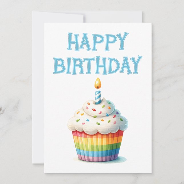Cartes Pour Fêtes Annuelles Joyeux Cupcake d'anniversaire (Devant)