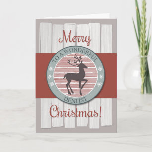 Cartes Pour Fêtes Annuelles Joyeux dentiste de Noël avec renne rustique