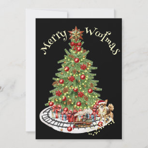 Cartes Pour Fêtes Annuelles Joyeux dessin de chien de Woofmas - Chihuahua