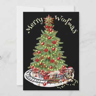 Cartes Pour Fêtes Annuelles Joyeux dessin de chien de Woofmas - Dachshund
