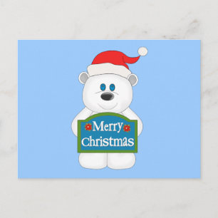 Cartes Pour Fêtes Annuelles Joyeux dessin de l'ours en peluche Noël