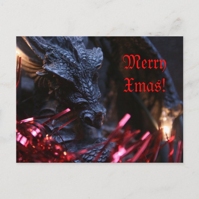 Cartes Pour Fêtes Annuelles Joyeux dragon de Noël (Devant)