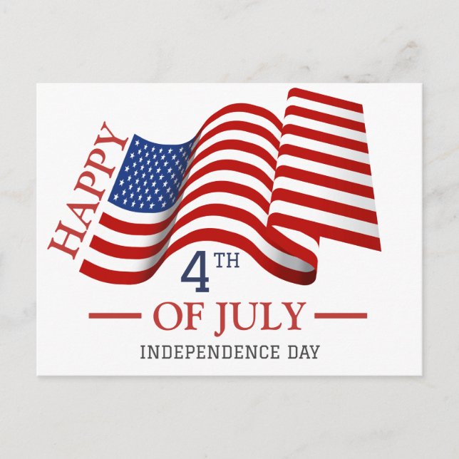Cartes Pour Fêtes Annuelles Joyeux drapeau américain 4 juillet Fête de l'Indép (Devant)