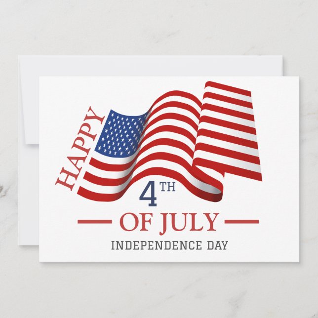 Cartes Pour Fêtes Annuelles Joyeux drapeau américain 4 juillet Fête de l'Indép (Devant)
