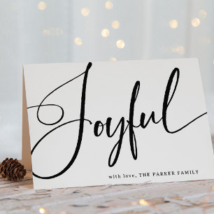 Cartes Pour Fêtes Annuelles Joyeux   Élégant script en rouge