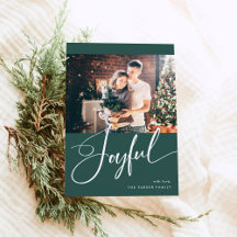 Joyeux | Élégant script et deux photos Noël