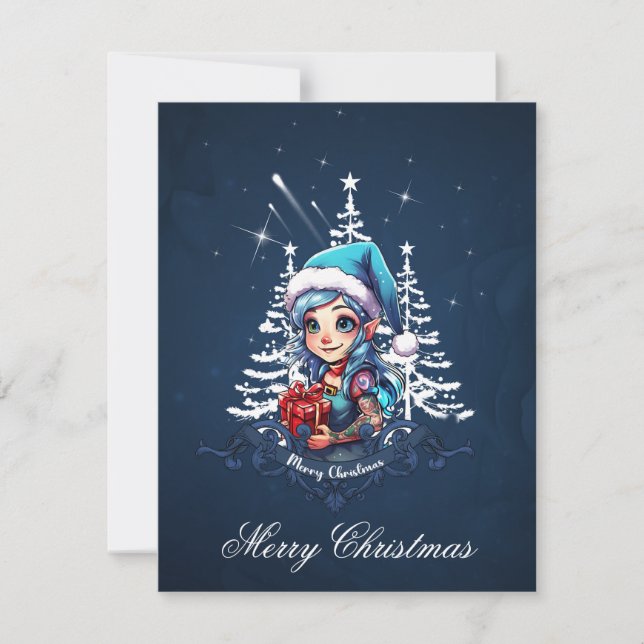 Cartes Pour Fêtes Annuelles Joyeux elfe (Devant)