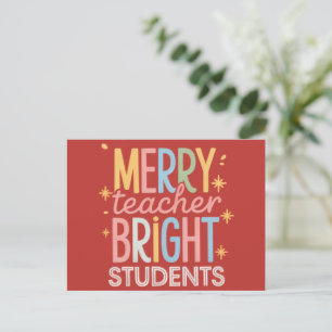 Cartes Pour Fêtes Annuelles Joyeux Enseignant Brillant Élèves Noël Drôle Xmas