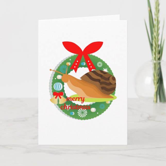 Cartes Pour Fêtes Annuelles joyeux escargot de noël (Devant)