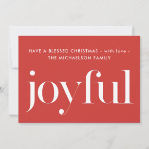 Cartes Pour Fêtes Annuelles Joyeux et béni Noël Rouge Salutation de Noël