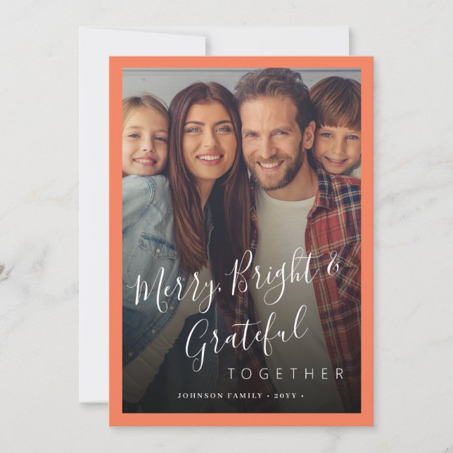 Cartes Pour Fêtes Annuelles Joyeux et Bright photo de famille moderne Noël (Devant)