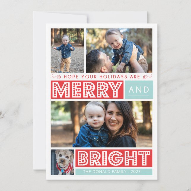 Cartes Pour Fêtes Annuelles Joyeux et brillant (Devant)