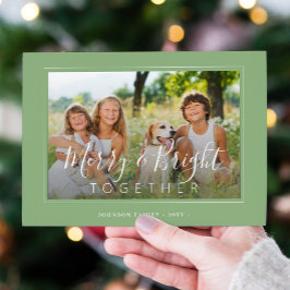 Cartes Pour Fêtes Annuelles Joyeux et brillant 4 photos mode de Noël moderne