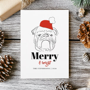 Cartes Pour Fêtes Annuelles Joyeux et brillant Chien de taureaux Noël
