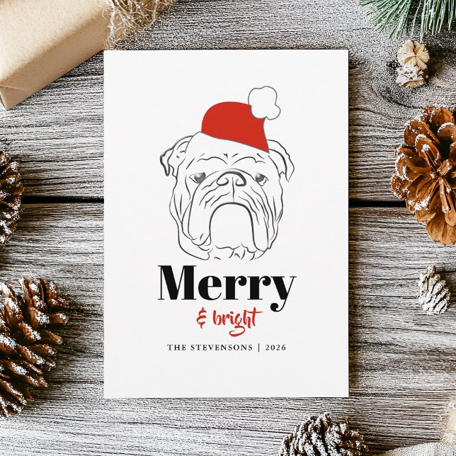 Cartes Pour Fêtes Annuelles Joyeux et brillant Chien de taureaux Noël (Créateur téléchargé)