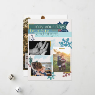 Cartes Pour Fêtes Annuelles Joyeux et brillant collection photo personnalisée