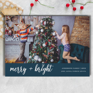 Cartes Pour Fêtes Annuelles Joyeux et brillant Élégant Noël Enfants Photo