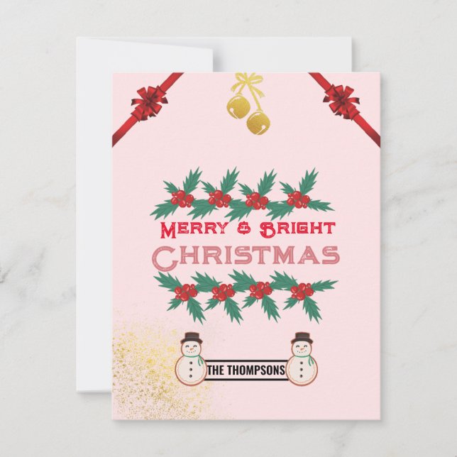 Cartes Pour Fêtes Annuelles Joyeux et brillant Noël 2023 (Devant)