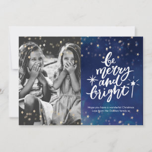 Cartes Pour Fêtes Annuelles Joyeux et brillant Noël photo nuit étoile
