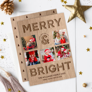 Cartes Pour Fêtes Annuelles Joyeux et brillant Noël photo rustique