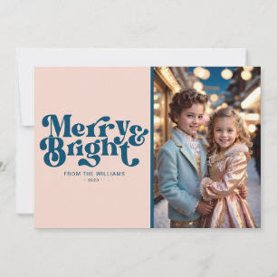 Cartes Pour Fêtes Annuelles Joyeux et brillant Retro Photo Noël