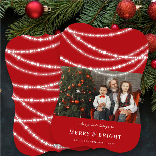Cartes Pour Fêtes Annuelles Joyeux et brillants étincelles Chic rouge photo de