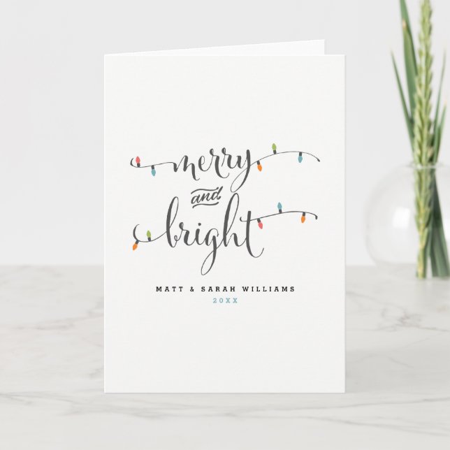 Cartes Pour Fêtes Annuelles Joyeux et brillants feux de Noël (Devant)