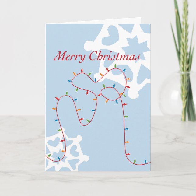 Cartes Pour Fêtes Annuelles Joyeux et brillants feux de Noël (Devant)