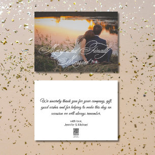 Cartes Pour Fêtes Annuelles joyeux et enfin mariés jeunes mariés photo élégant