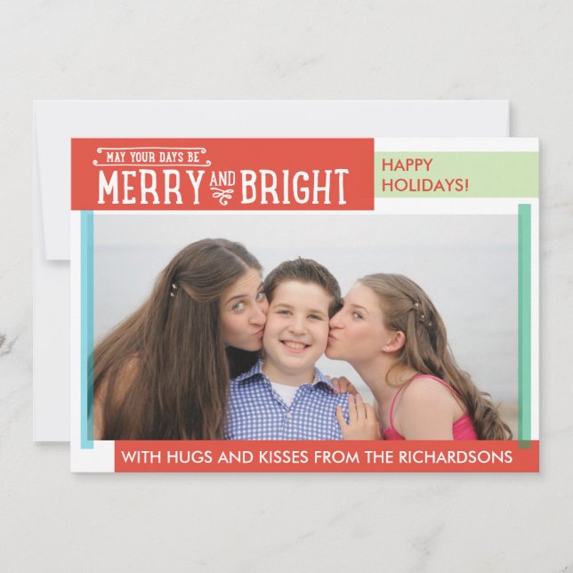 Cartes Pour Fêtes Annuelles Joyeux et lumineux (Devant)