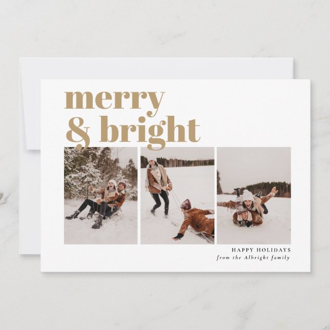 Cartes Pour Fêtes Annuelles Joyeux et lumineux 3 photo moderne (Devant)